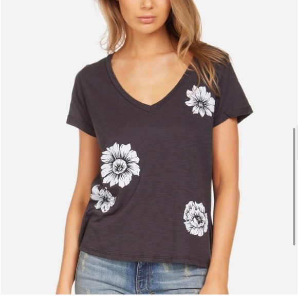 New Lauren Moshi Becca Floral Dove Tee - Picture 2 of 10